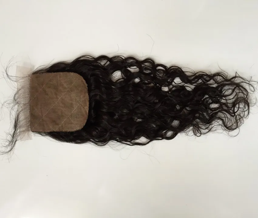 Wholesale-Brazilian Virgin Hair Water Wave with Closure Cheap Virgin Brazillian Hair With Closure Water Wave Hair Products 1B