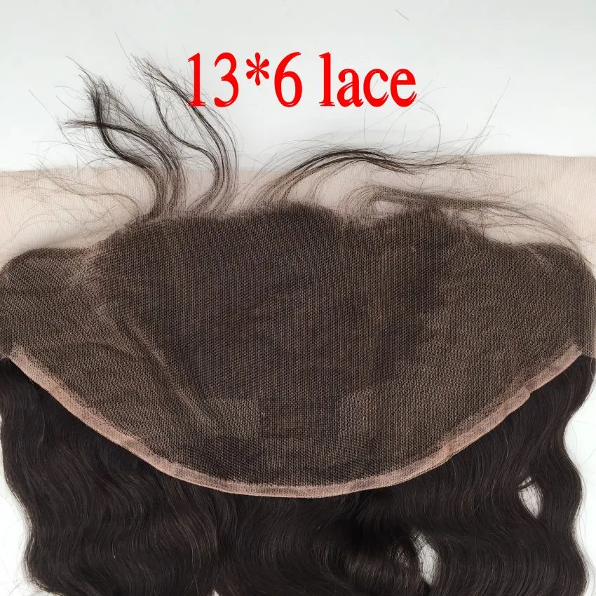 Mongolian hair lace frontal closure body wave 13x6 with free part bleached knots virgin ear to ear lace frontal closure