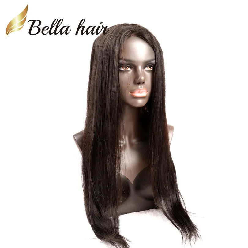 Cabello recto brasileño sin glorieles pelucas de encaje completo para mujeres negras 10-24 pulgadas de color natural Cordón frontal Pelucas largas Cabello humano Bellahair 130% 150%