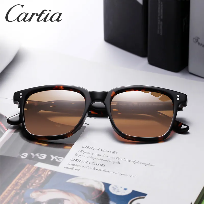 Carfia новейшие мужские солнцезащитные очки 5354L, прямоугольные поляризованные солнцезащитные очки для вождения, солнцезащитные очки для мужчин, 53 мм, 4 цвета, в оригинальной коробке317V