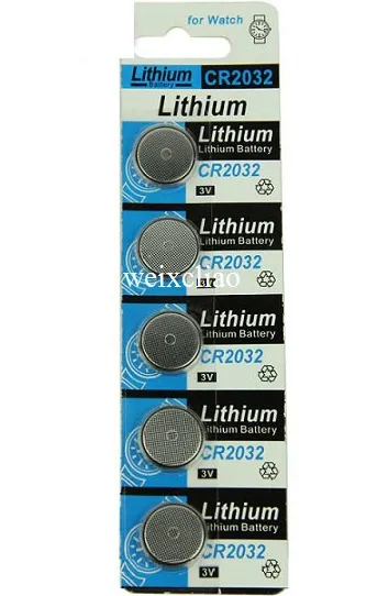1 lote CR2032 3 V bateria de íon de lítio botão li bateria CR 2032 3 Volt li-ion baterias de moeda cartão Frete Grátis
