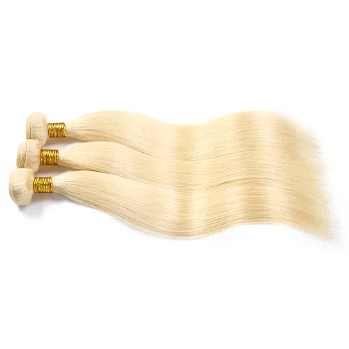 Straight 613 Blonde Color Hair Bundles Remy Human Hair 3 Bundles With 13*4 Ear To Ear Lace Frontal Brazilian Human Hair 10A Grade