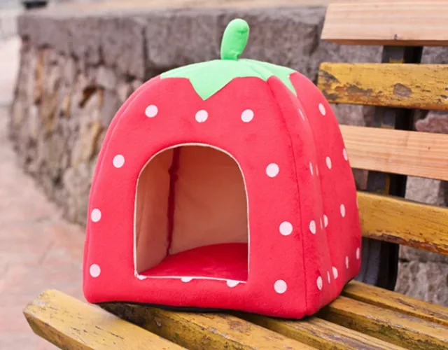 2014 Newest Cute Lovely Soft Super Cool Sponge Strawberry Pet Dog Cat House Bed ,