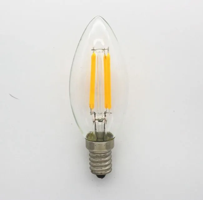 Żarówki LED LED E12 E14 E27 LAMPA LED 2W 4W 110-220V C35T C35 Filament Candelabra Edison Typ Oświetlenie żarówka 2375