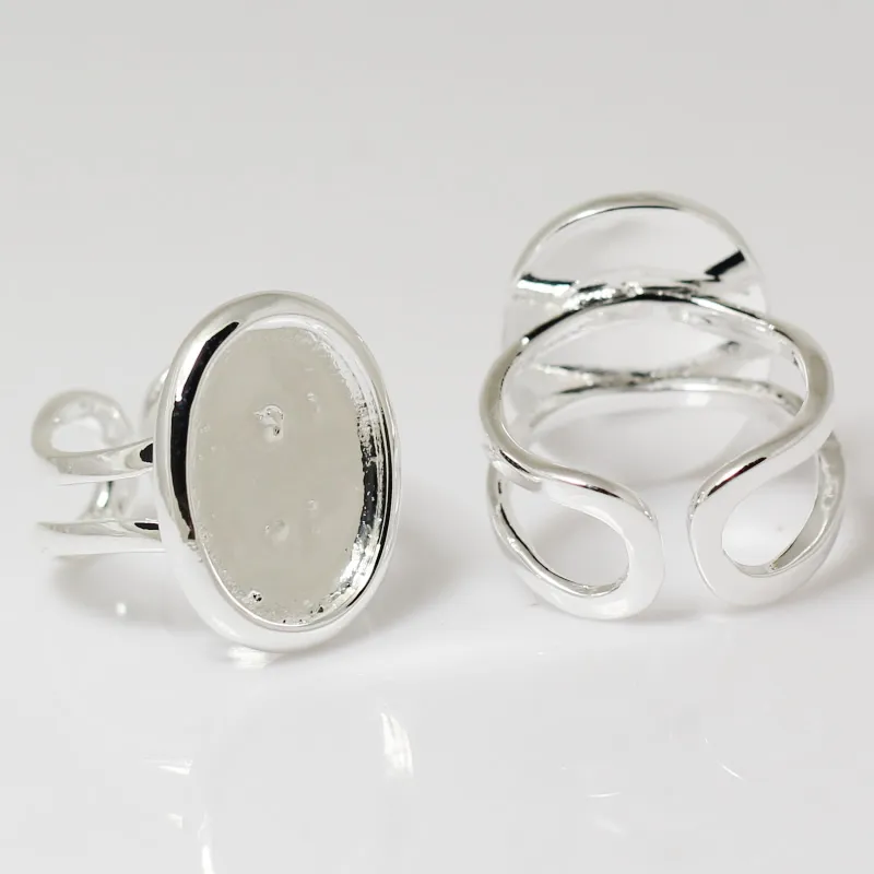 Beadsnice Ring-Basiseinstellung perfekt für Cabochons Ring-Basisrohlinge, einstellbare Größe für Modeschmuck ID 7351
