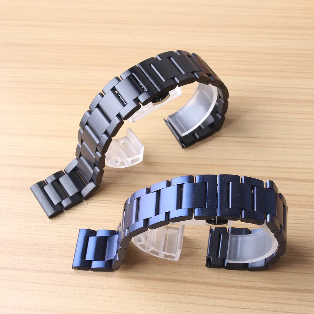 Bracelets de montre en acier inoxydable bleu en métal de haute qualité bracelets de montre 20mm 22mm adaptés à Samsung Gear S2 S3 S4 heures classiques fashion215H