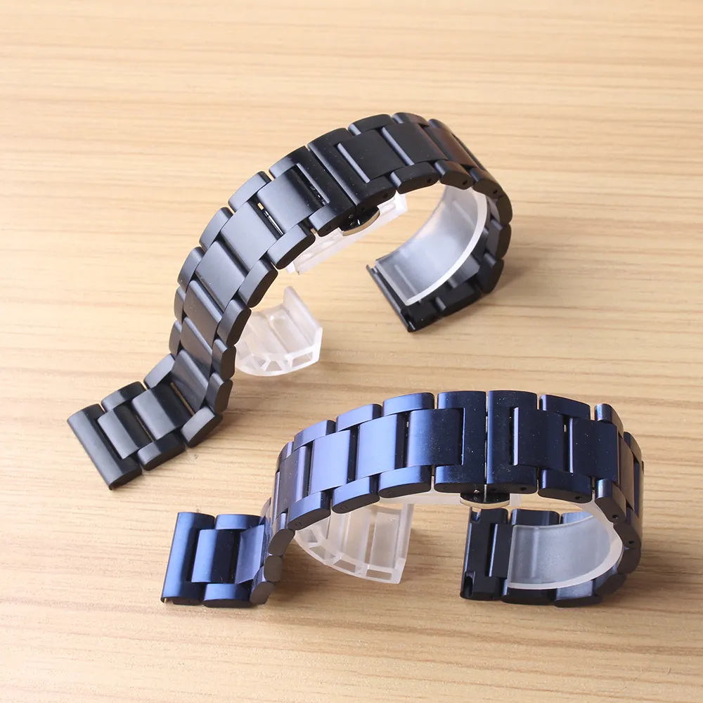 Pulseiras de relógio de aço inoxidável azul de alta qualidade pulseiras de relógio 20mm 22mm fit Samsung Gear S2 S3 S4 horas clássicas fashion309y