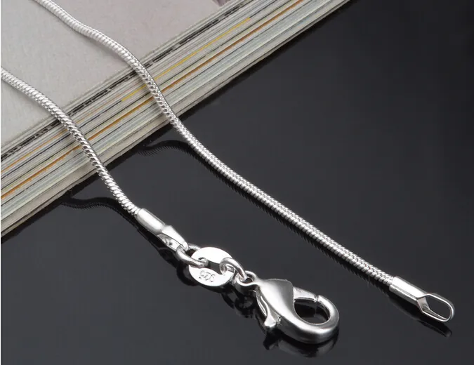 كامل - 925 Sterling Silver 1mm سلسلة ثعبان 16 18 20 22 24 يمكن اختيار the198r