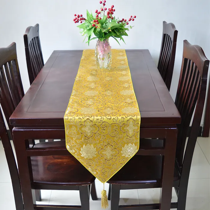  Extra Long 120 inch Luxury Dinner Party Table Runner Vintage Damask Printed High End Decoration Table cloths Multicolor