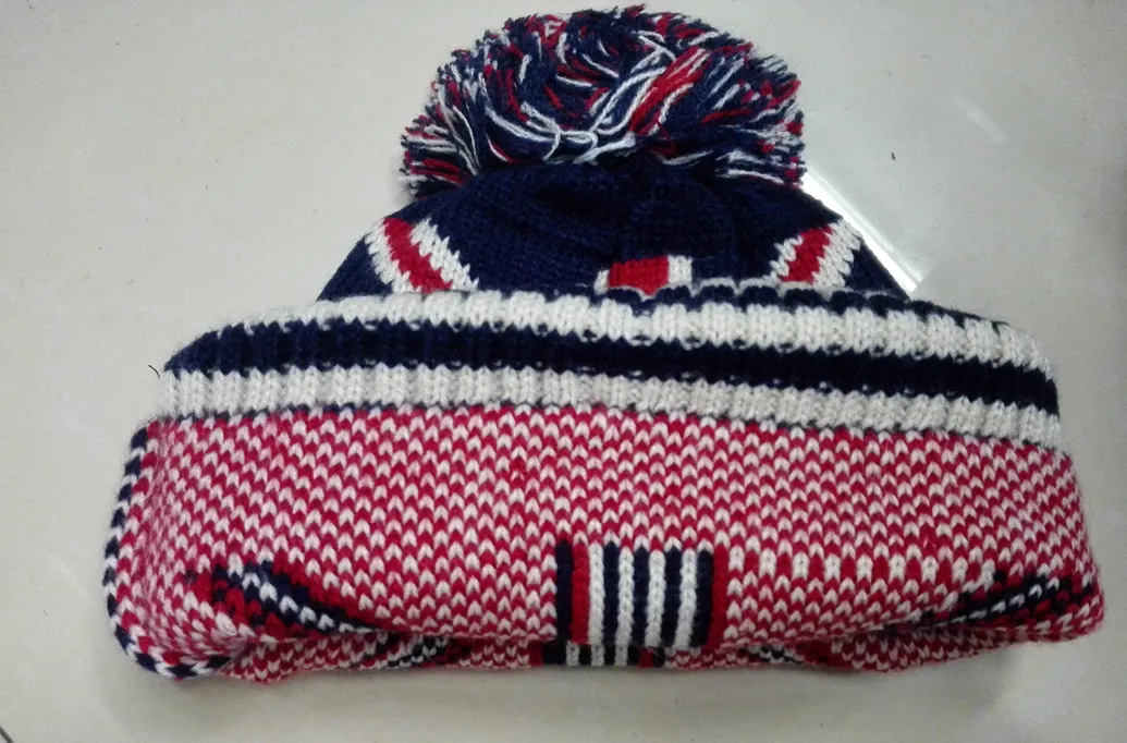 Unisex Union Jack of sterren strepen USA vlag warme winter bobbel muts Britse vlag schedel ski Pom Pom Hat Cap 10st 302K