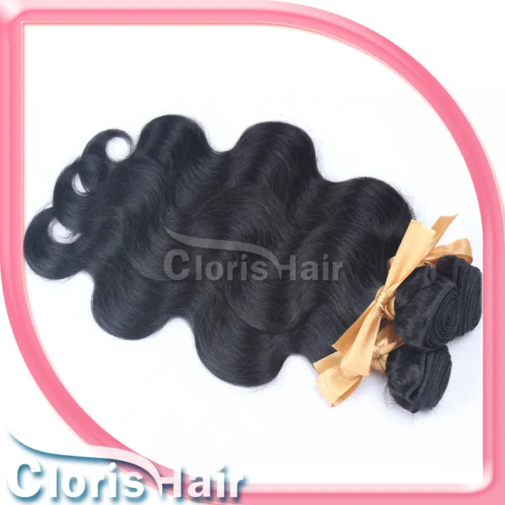 Dyeable 2 Bundles Body Wave Brazilian Virgin Hair Weaves 100% Human Hair Unprocessed Wavy Sew In Extensions On Sale 12-26