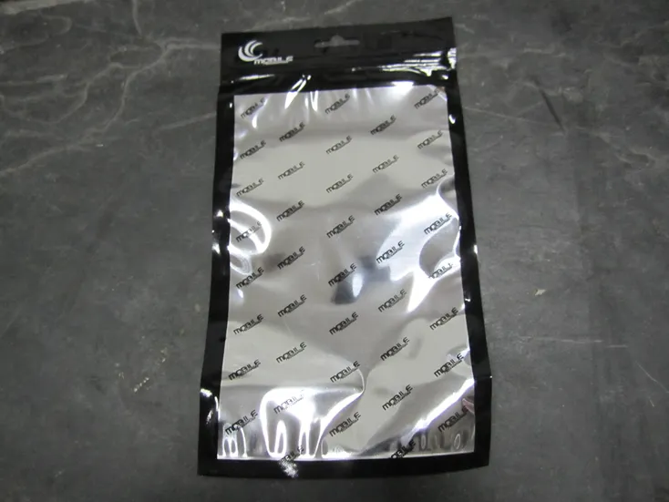 12 * 22 centímetros pacote de varejo Zipper saco de plástico preto Bolsa para Samsung Galaxy S7 S6 Borda S5 S4 Note2 3 para Iphone 6 Plus caso de couro
