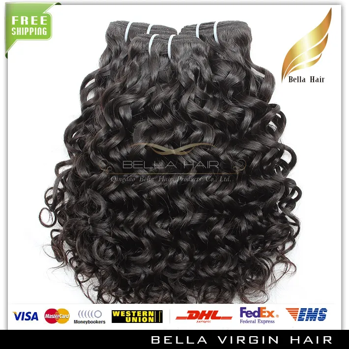 Brazilian Hair Bundles Unprocessed Human Extensions Natural Black Color 8A Water Wave Hair Weaves Weft