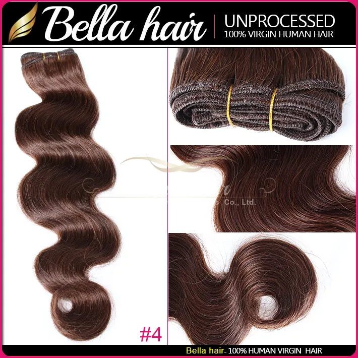 fashion hair 1424inch brazilian hair  black dark brown human hair weft hairextensions grade 8a bellahair