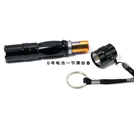  Free Epacket ,New 3W LED Mini Flashlight Key Chain Flashlight Waterproof Torch AA Keychain Retail Box