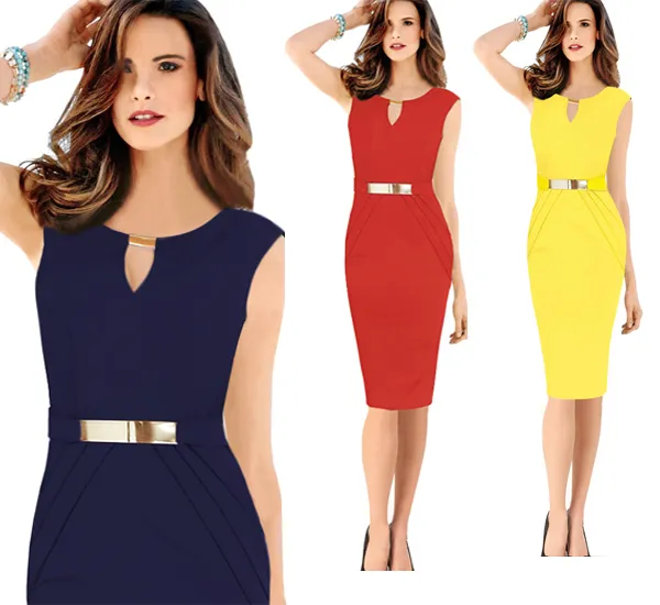  2015 New Women Work Dresses Summer Elegant Ladies' Office Casual Bodycon Celebrity Dress Pencil Party Dress Short Prom Dresses OXL141002