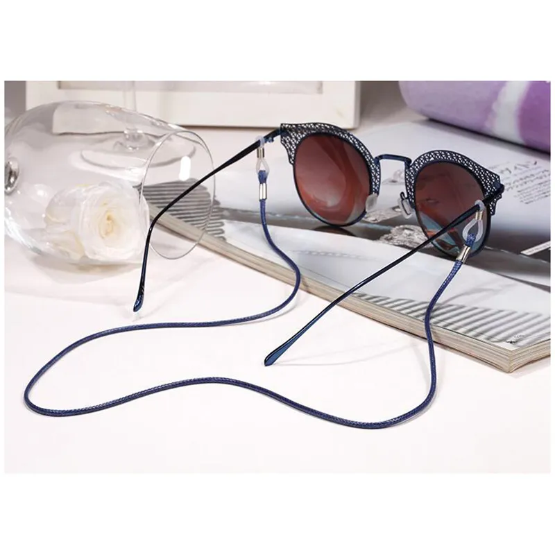 PU Leather Eyeglasses Cord Adjustable End Glasses Holder Colorful Leather eyewear Neck Strap String 
