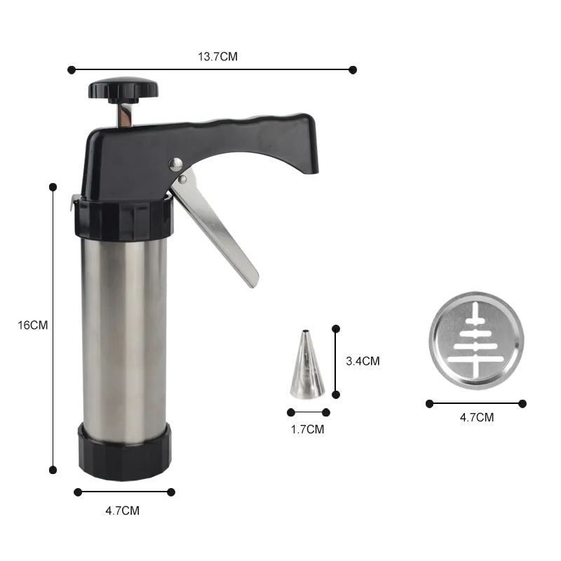 Cookie Press Kit Gun Machine Cookie Making Cake Décoration 13 Presse Moules 8 Pâtisserie Tuyauterie Buses Cookie Outil Biscuit Maker T200248I