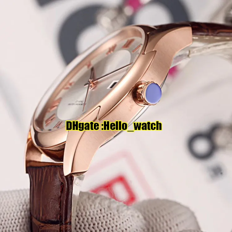 Tanie nowe 41 mm Classic 316L stalowa obudowa 431 13 41 21 02 001 Biała tarcza automatyczna męska zegarek skórzane paski Zegarki Hello Watch272s