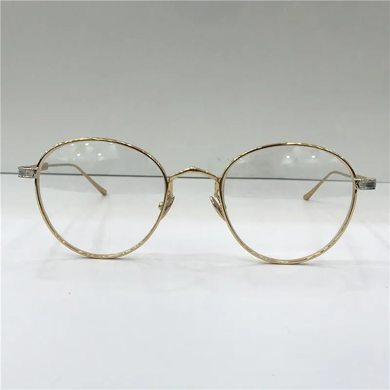 Ny modedesigner Optiska glasögon 0009 Metal Round Frame Retro Modern Style Transparent Lens kan vara receptbelagda linser2769