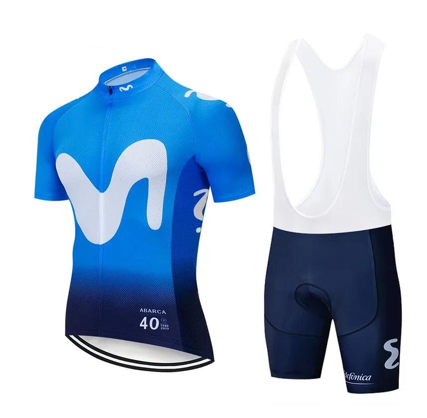 2019 Red Movistar Cycling Team Jersey 20Dバイクショーツロパシクリスモメン