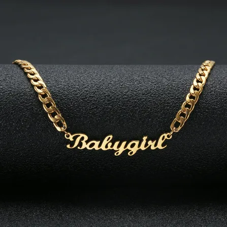 Dostosuj nazwisko naszyjniki dla mężczyzn kobiety spersonalizowany naszyjnik na tabliczce znamionowe kubańskie łańcuch bioder biżuterii prezenty złota