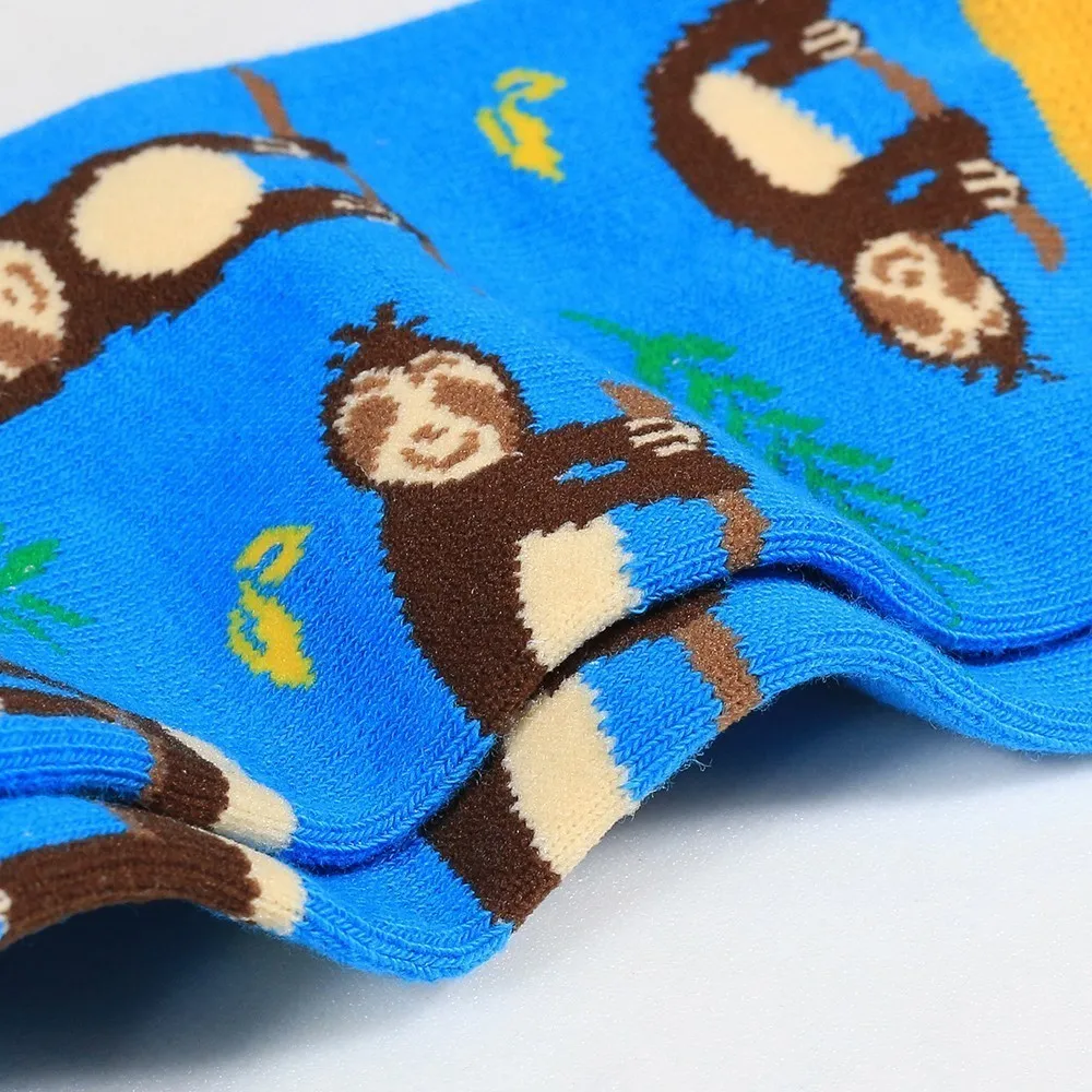 Men039s calzini giapponese cotone colorato cartone animato carino divertimento felice kawaii scimmia pesce cotone sokken regalo di Natale 9165044