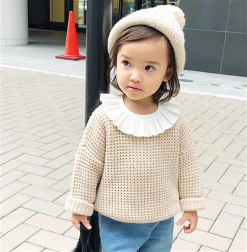 Cute Baby Knitted Hat Fashion Kids Warm Winter Soft Fur Pom Ball Caps Candy Color Crochet Beanie Cap DC668