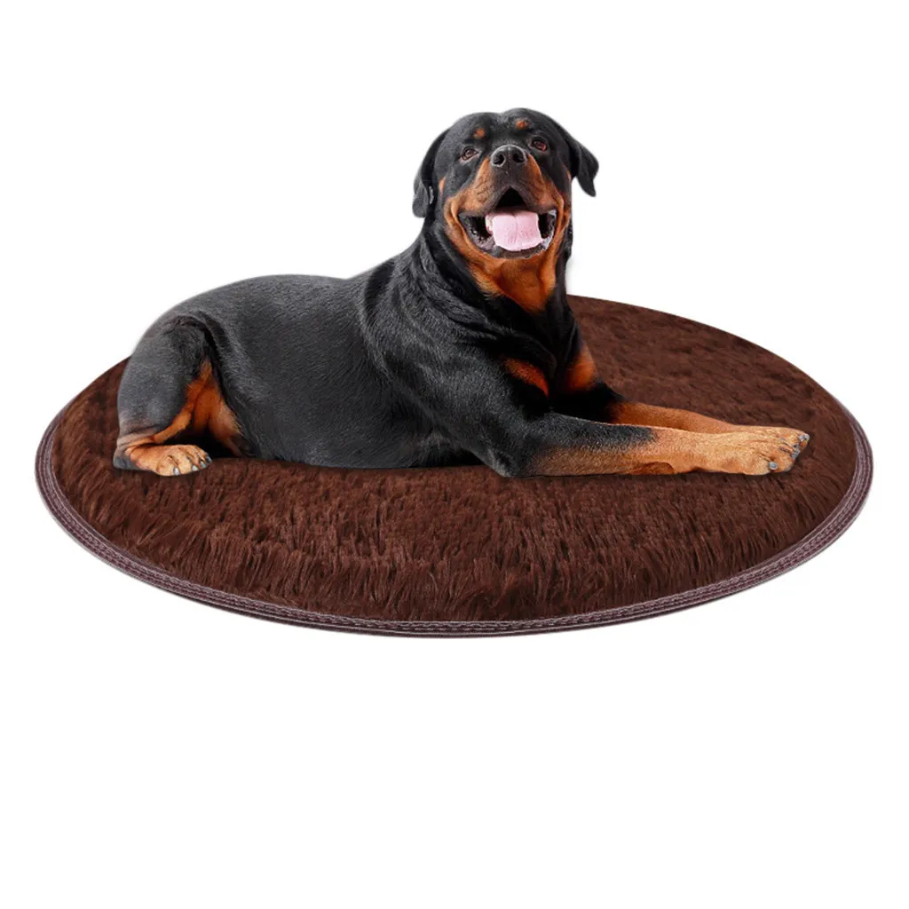 Coussin de lit pour chien, chiot, chat, niche, tapis en molleton de corail, couverture chaude et douce, lit rond pour chiens de grande taille, lavable 288z