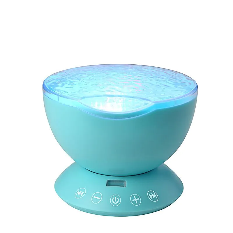 Ocean Wave Projector LED Night Light inbyggd Musikspelare Remote Control 7 Light Cosmos Star Luminaria For Kid Bedroom178J