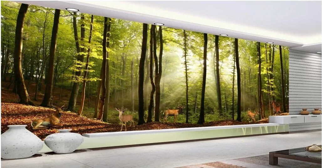 paer foto personalizada Gran bosque soleado 