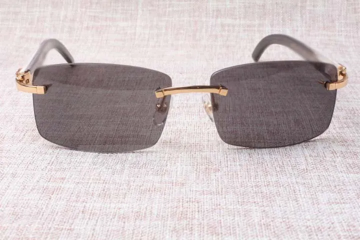Whole frameless sunglasses glasses 3524012 Natural Mix Ox horn men and women sunglasses glasses eyeglassessize 56-18-140m2393
