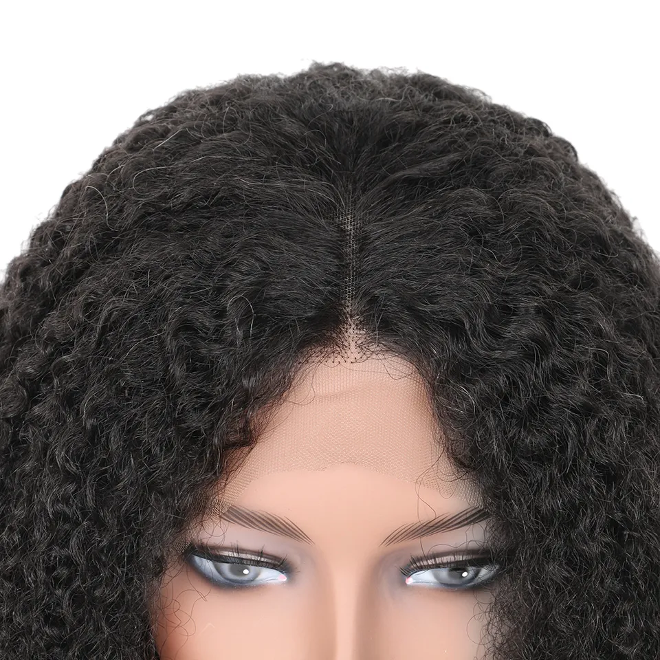 Parrucca riccia afro crespa parrucca corta caschetto anteriore in pizzo parrucche capelli umani donne nere nodi candeggina capelli brasiliani Remy pre pizzicati4823511
