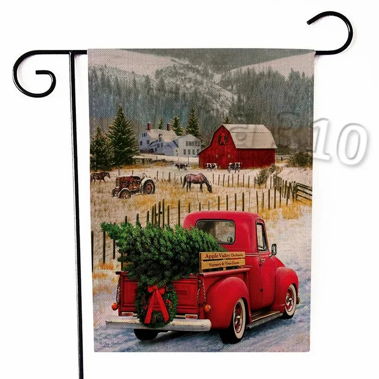 Weihnachten Garten Flaggen Banner Cartoon Muster Weihnachten Thema Zwei Seiten Tier Muster Party Weihnachtsdekorationen Banner Flaggen 30 Stück T2I5469