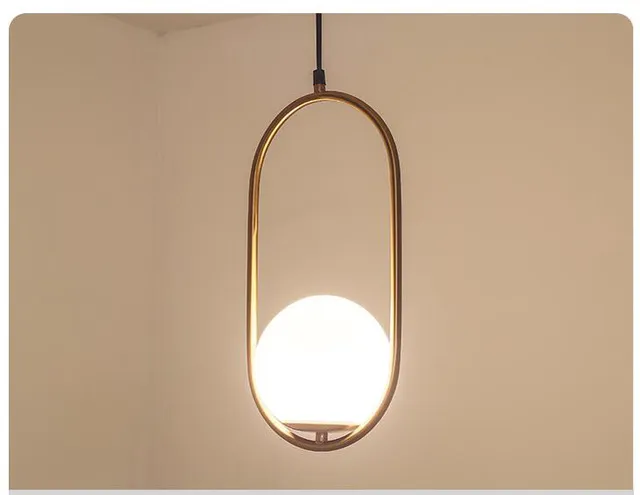 Lustre nordique Art minimaliste LED lustre suspendu boule de verre salon chambre minimaliste Restaurant Bar éclairage à la maison208l