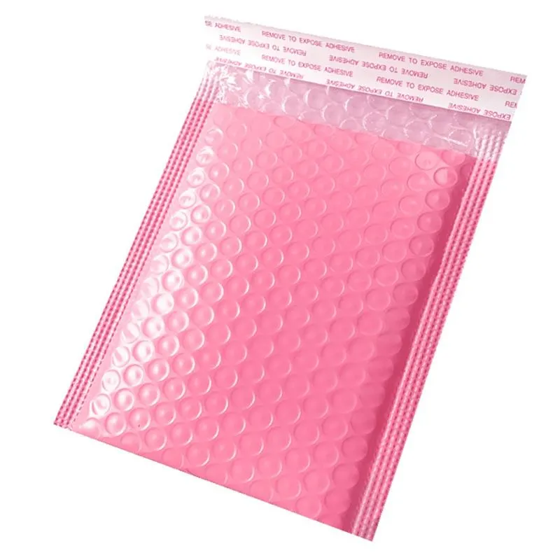 50 pièces enveloppe d'emballage rose enveloppes à bulles enveloppes rembourrées doublées Poly Mailer sac auto-scellant utilisable 13x18cm195C