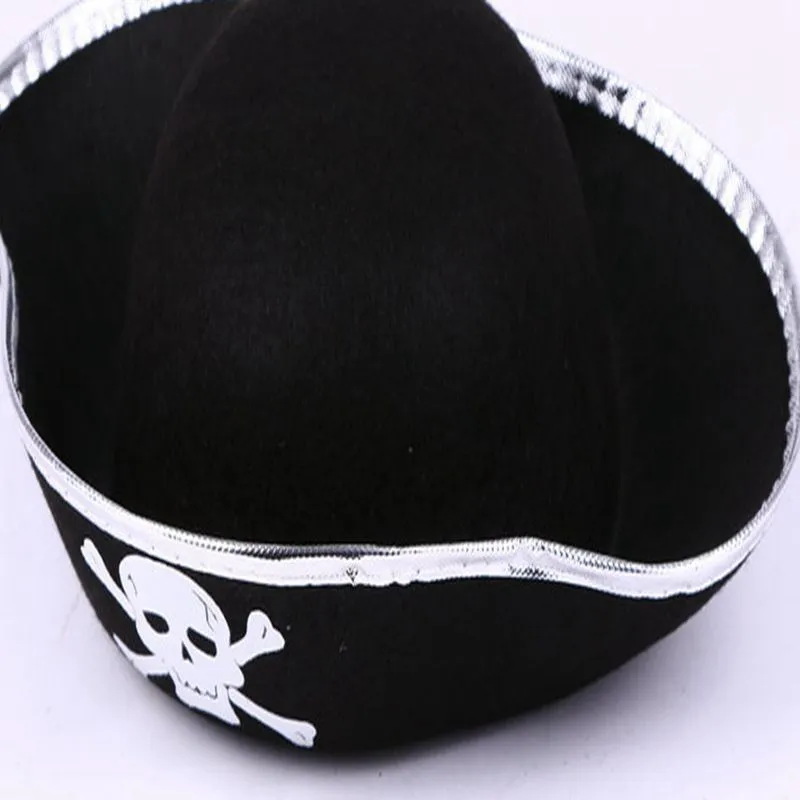 Unisex halloween pirate skalle tryck kapten hatt kostym tillbehör karibisk skalle hatt fru kvinnors party party rekvisita hatt cos285q