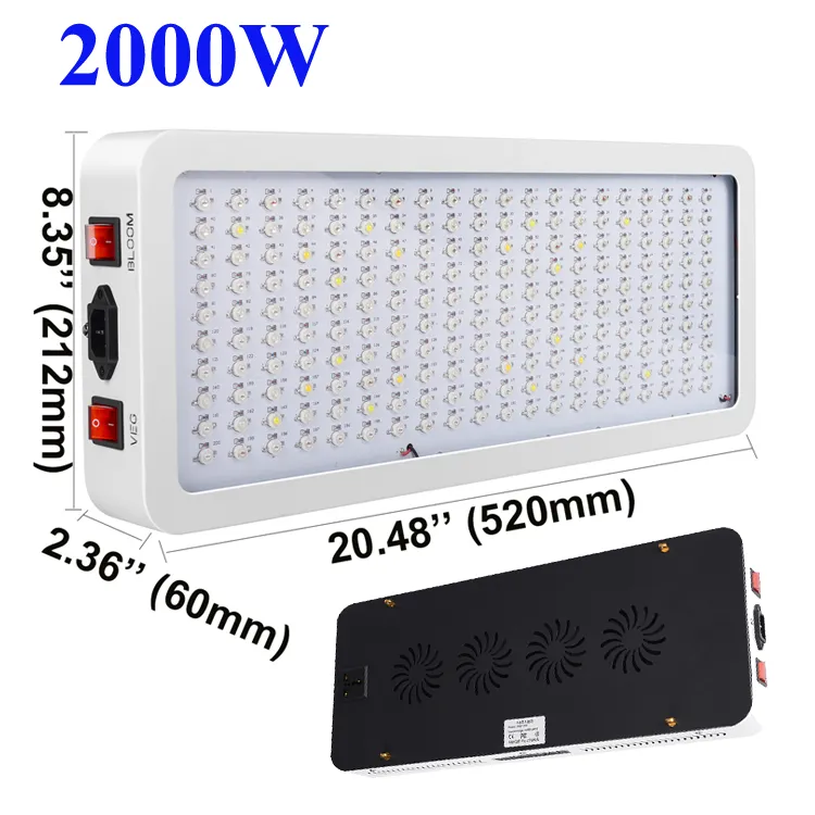 2000W LED Bloom and Veg Switch LED 플랜트 재배 램프 전체 스펙트럼 전문 GR286N을위한 데이지 체인 디자인을 가진 램프 전체 스펙트럼