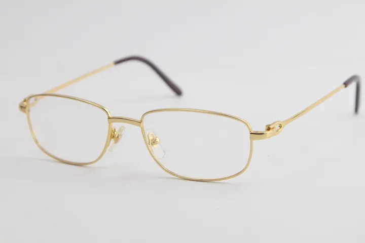 高品質の金の光学眼鏡メンズ大きな正方形の眼鏡メス女性デザインクラシックモデルグラス