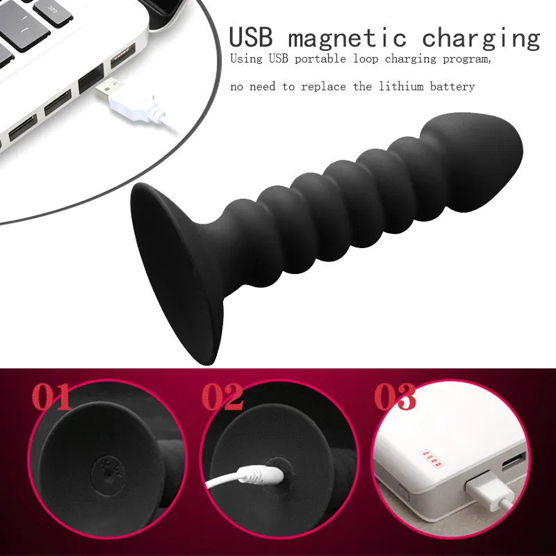 Anal Plug Bead Dildo Vibrator med Suction Cup Remote Control Butt Plug Man Prostate Clitoris Massager Vuxna sexleksaker för kvinnor M1806742