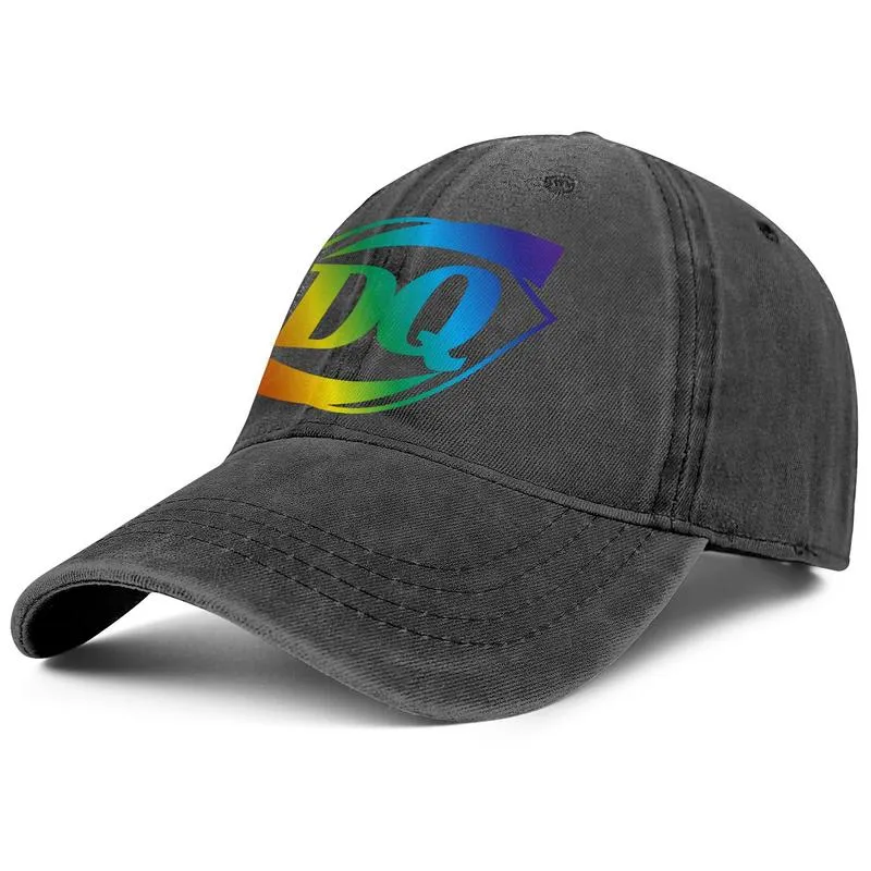 Dairy Queen DQ ice cream Gay pride rainbow Unisex denim baseball cap fitted cool cute stylish hats Vintage old Logo Old222J