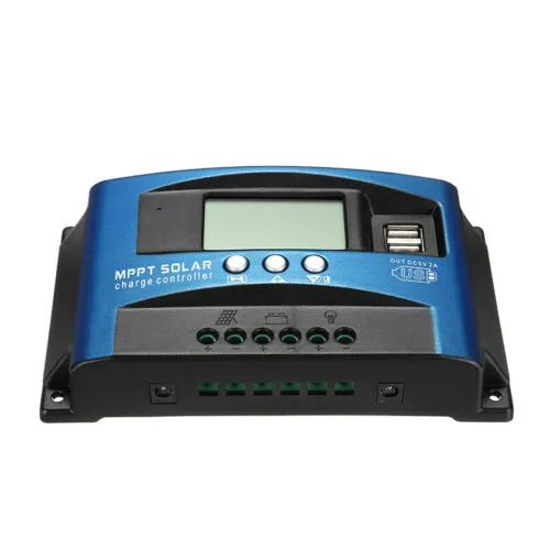 Controlador de carga do regulador de painel solar 100A MPPT 12V 24V rastreamento automático de foco219e