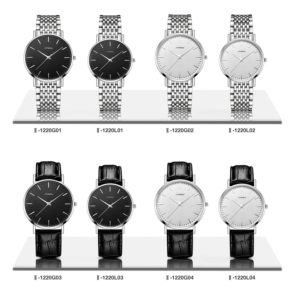Sinobi Set paar horloges top luxe kwarts mans horloge roestvrijstalen band ultradunne kwarts time polswatch reloj mujer287t