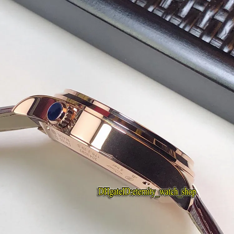 Версия высшего уровня MASTER GEOGRAPHIC Q1422421 Черный многофункциональный циферблат Cal 939A Автоматический корпус из розового золота Мужские часы с кожаным ремешком 348w