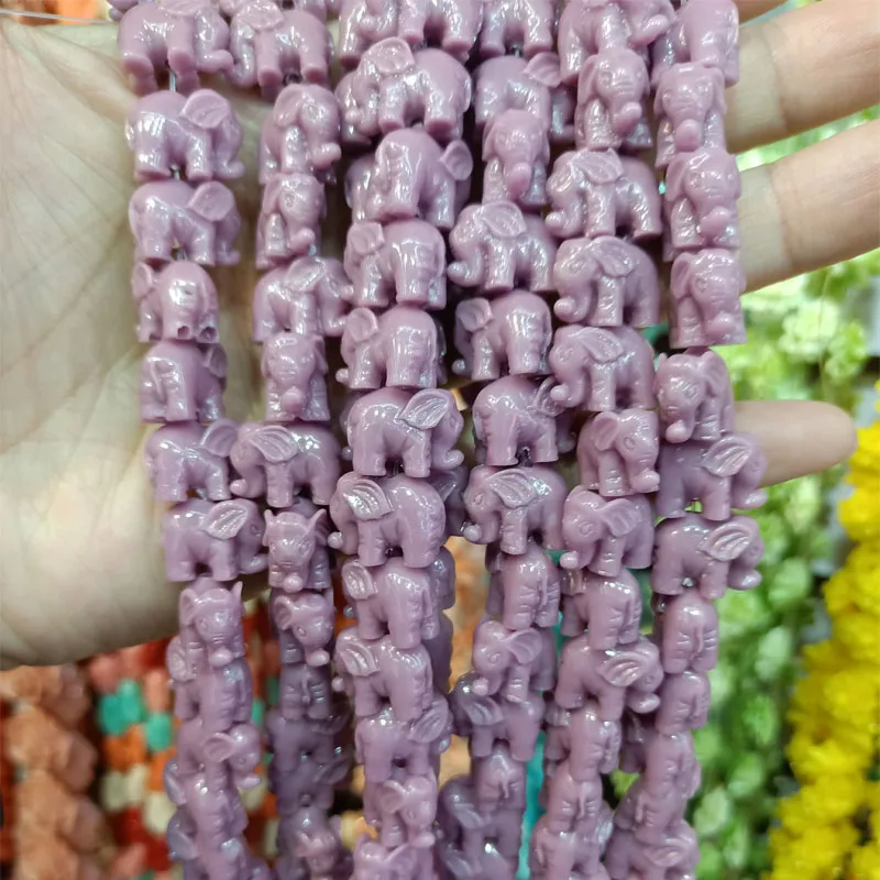 / 14mm perles de corail en forme d'éléphant pour la fabrication de bijoux en vrac blanc rouge orange violet rose perles de corail accessoires de bricolage 2455