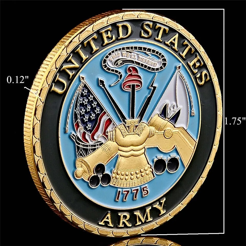 5 шт., позолоченные монеты Военно-морского флота армии США, 1 унция, коллекционные монеты с основными ценностями, 9613212