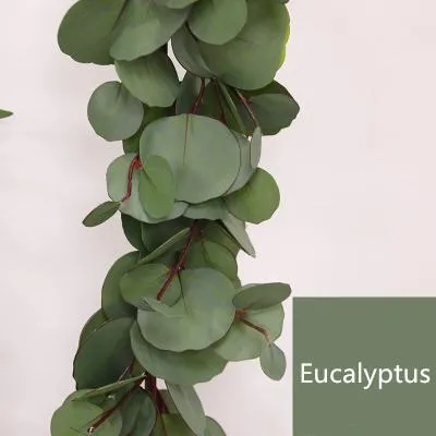 160 cm sztuczny eukaliptus girland wiszący rattan ślub zieleni zieleń wierzby liść stolik na imprezę el kawiarnia dekoracje new255x