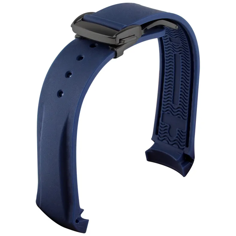 20 mm 22 mm horlogebandjes blauw oranje zwart waterdichte siliconen rubberen horlogebanden armband sluiting gesp voor Omega Planet-Ocean T290W