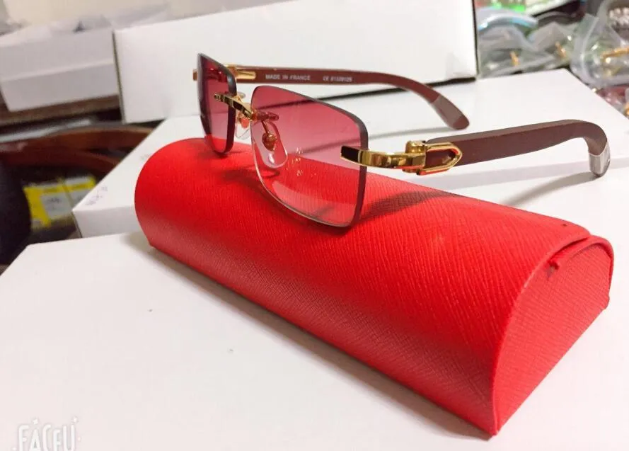 WSZYSTKIE nowe okulary bawołowe okulary przeciwsłoneczne Kobiety mężczyzn bez krawędzi vintage letni kota w stylu marki Buffalo Horn szklanki popula 218i