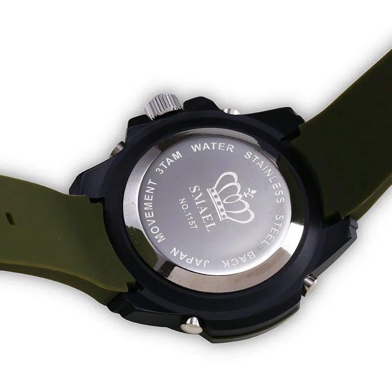 2017 Relógios Azuis Nova Marca SMAEL LED Relógios de Quartzo Relógio de Tempo de Exibição Dupla 30 Metros À Prova D 'Água Moda Casual Masculino Relógio 1157186y